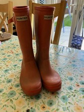 Great condition - Kids Hunter Orange Wellies - Wellington Boots Size 2. Rare