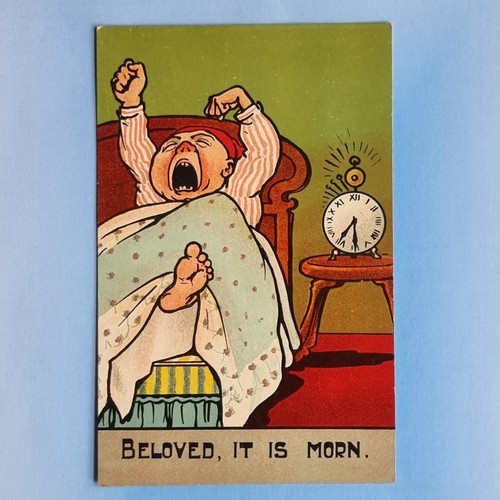 Comic postcard 1910 alarm - comic,