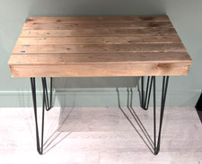 4 x Rustic Wooden display table with metal legs - VGC