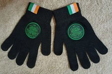 Celtic FC Black Knitted Gloves Official Merchandise New Without Tags One Size .
