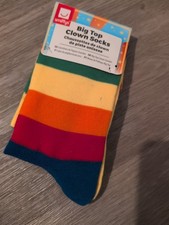 Smiffys Multicoloured Rainbow Stripes Clown Comedy Panto Socks UK