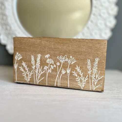 Wooden storage box floral - storage,