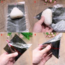 20Pcs Double Layers Triangle Rice Ball Packing Bag Seaweed Onigiri Sushi Bag~_e