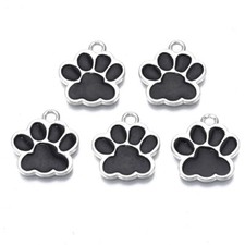 Enamel Paw Charms Black Cat