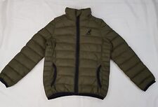 KANGOL KIDS 4-5 YEARS BOYS GIRLS KHAKI GREEN QUILTED PUFFER COAT WINTER JACKET
