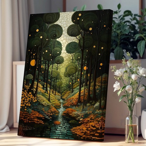 Forest orphism canvas wall - canvas,