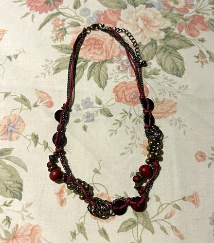 Vintage red bronze round - red,