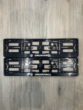 X2 Vauxhall Black Number Plate Surrounds Holders Frames Authentic