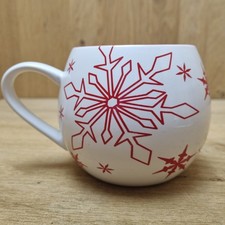 Mason & Cash For Lakeland White Red Snowflakes Tea Coffee Barrel Mug Christmas
