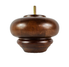 3" Turned Buns Walnut Tapered