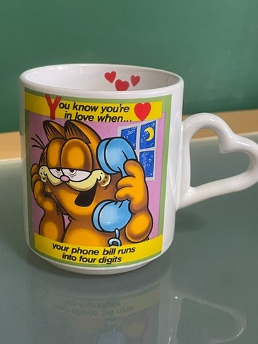 Vintage garfield mug heart - vintage,