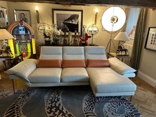 Ex Showhome Delta Salotti Coral leather contemporary l shaped sofa rrp £9,970