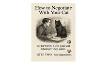 NEGOTIATE WITH YOUR CAT RETRO LOOK SIGN Vintage  METAL SIGN  PLAQUE A6 A5 A4