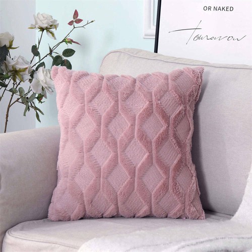 Plush geometric cushion - uk,