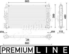 Radiator MAHLE Fits OPEL Astra