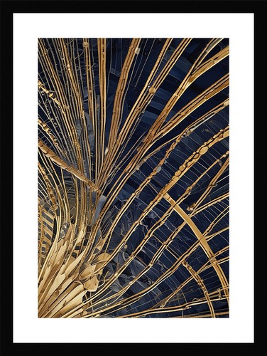 Soft art deco fan framed - art,