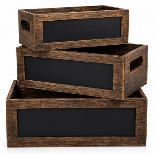 Set rustic wooden storage - of,