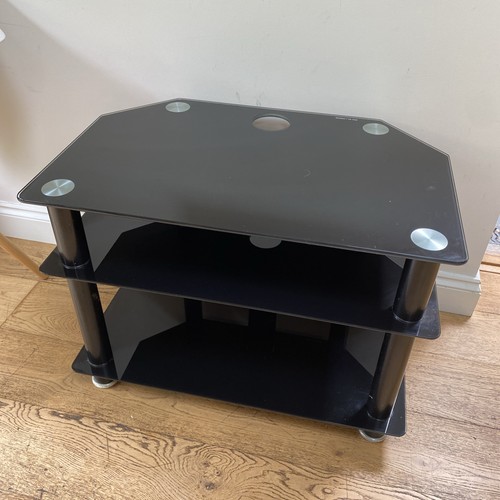 Black glass chrome tv stand - chrome,
