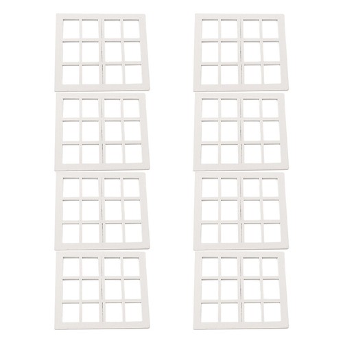 8pcs white mini - wooden, window