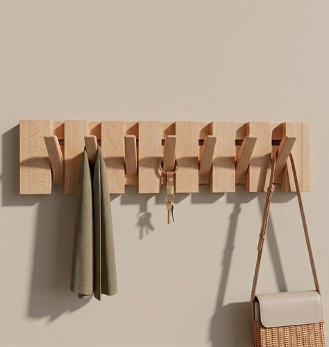 Wooden wall mounted coat - wall, rack