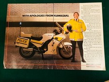 KAWASAKI POLICE MOTORBIKE POSTER ADVERT READY FRAME A4 X2 FILE M