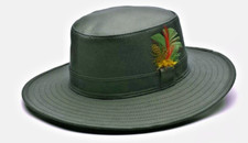 Feather Waxed Cotton Hat from