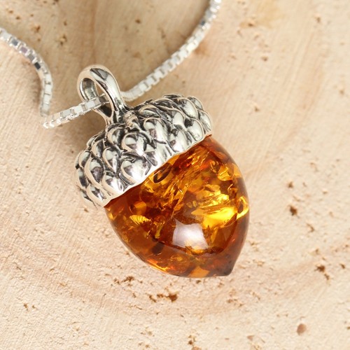 Baltic amber acorn pendant - baltic,