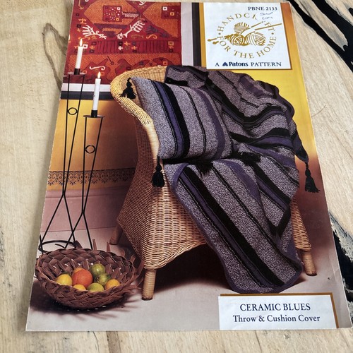 Aran knitted striped blanket - knitted,