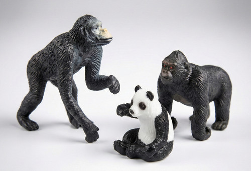 Plastic animal panda monkey - plastic,