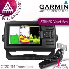 New Garmin STRIKER Vivid 5cv & GT20TM Transducer│5'' Marine GPS Fish Finder│IPX7