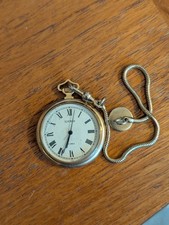 Vintage Sekonda 21 Jewels Open Face Mechanical Fob Pocket Watch & Chain Working