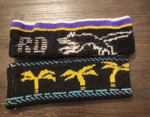 Two vintage ski headbands - ski,