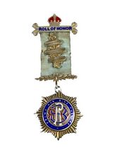 Vintage Silver Hallmarked Masonic RAOB Roll of Honor Honour Jewel Medal
