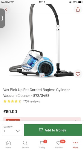 Vax cylinder vacuum - vax, cleaner