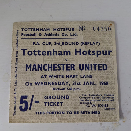 Ticket stub tottenham hotspur - ticket,
