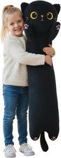 Giant Black Cat Plush Pillow -