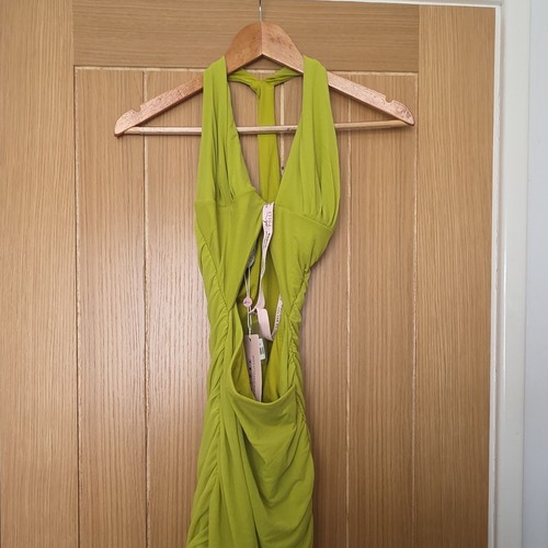 Polly green halter - oh, ruched