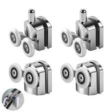 4 x Twin Shower Screen Door ROLLERS Runners Wheels 23mm Top & Bottom Replacement