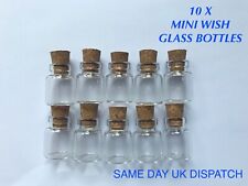 10 X MINI GLASS WISH BOTTLES