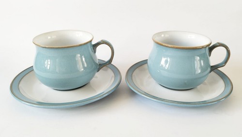 Denby colonial blue tea cups - colonial,