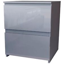 Clearance Glinton 2 Drawer Bedside Chest, Grey (FSC 100%)