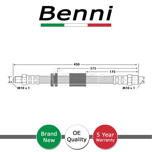 Brake hose front benni fits - brake,