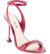 MIU MIU Prada Sequin Pin Heel Sandal Pump Fuschia Size 36 EU US 6 5X361C $790