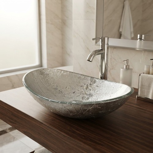 Elegant oval glass vessel sink - elegant,