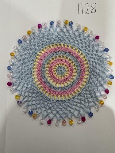 Hand made crochet beaded - crochet, jug