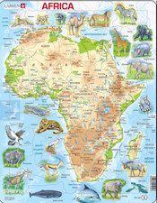 Africa map with animals - map,