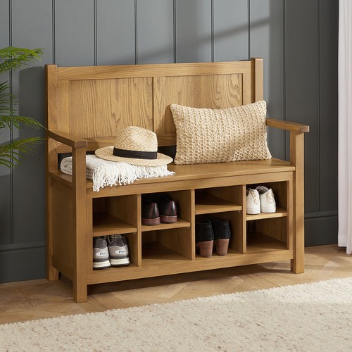 Monks hallway bench with shoe - hallway,