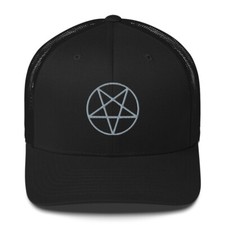 Embroidered Pentagram Symbol Trucker Cap | Gothic Horror | Witchcraft
