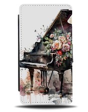 Floral Grand Piano Flip Wallet