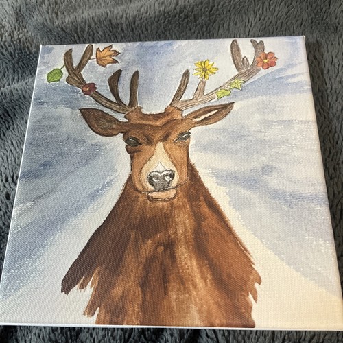 Stag canvas wall art 20cm - stag,